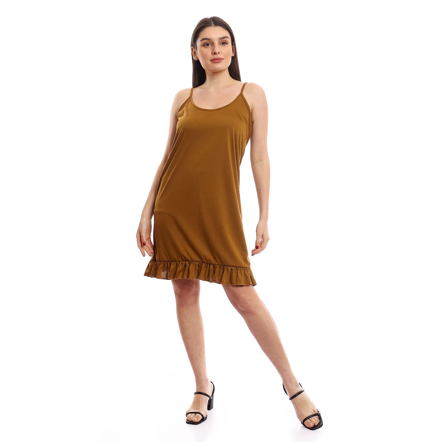 offcliff Women Comfy & Solid Ruffle Slip On Sleepshirt