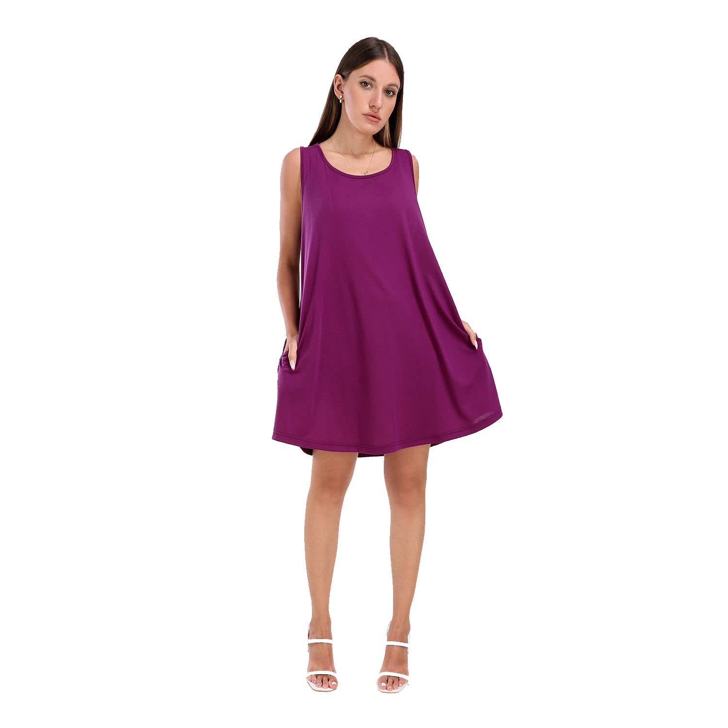JAMILA Women Women Sleevless Short Dress With 2 Pockets DRESS