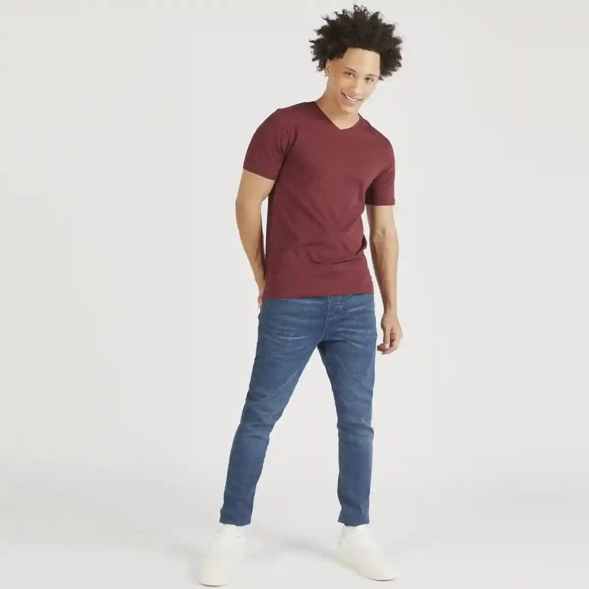 Splash Mens Vneck Solid T-Shirt - Safqqa Egypt