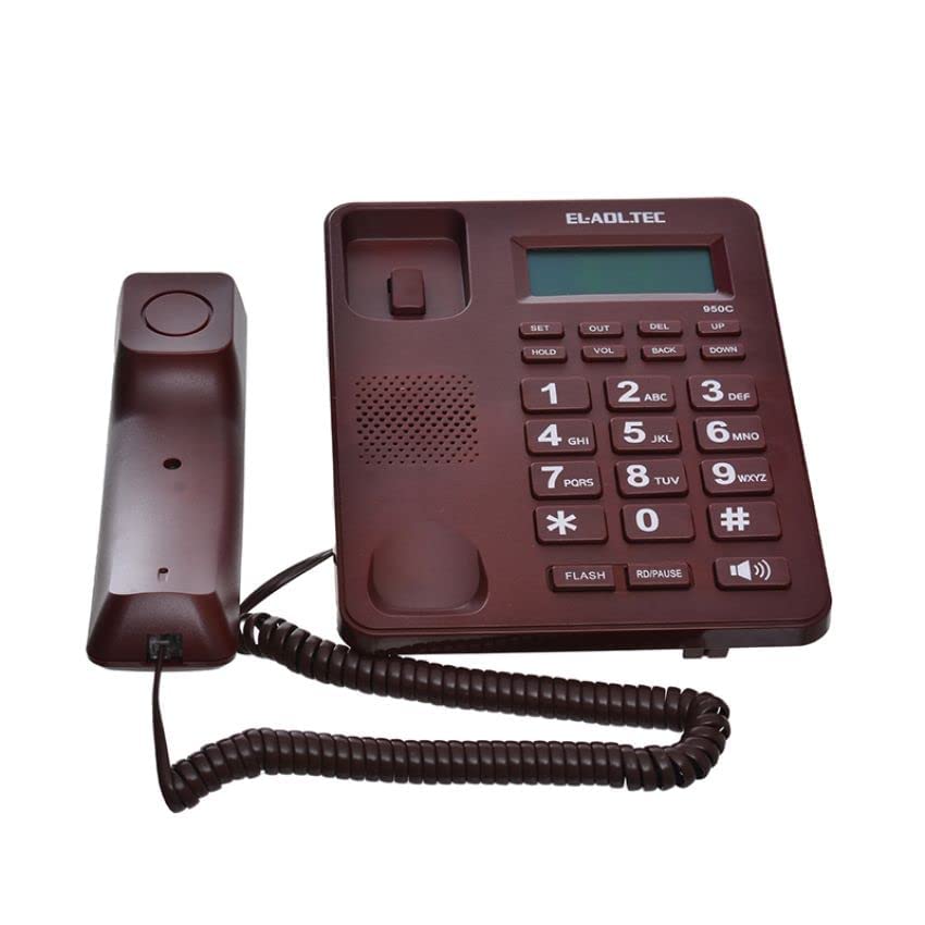 El-adl-tec 950c landline phone corded telephone - dark red