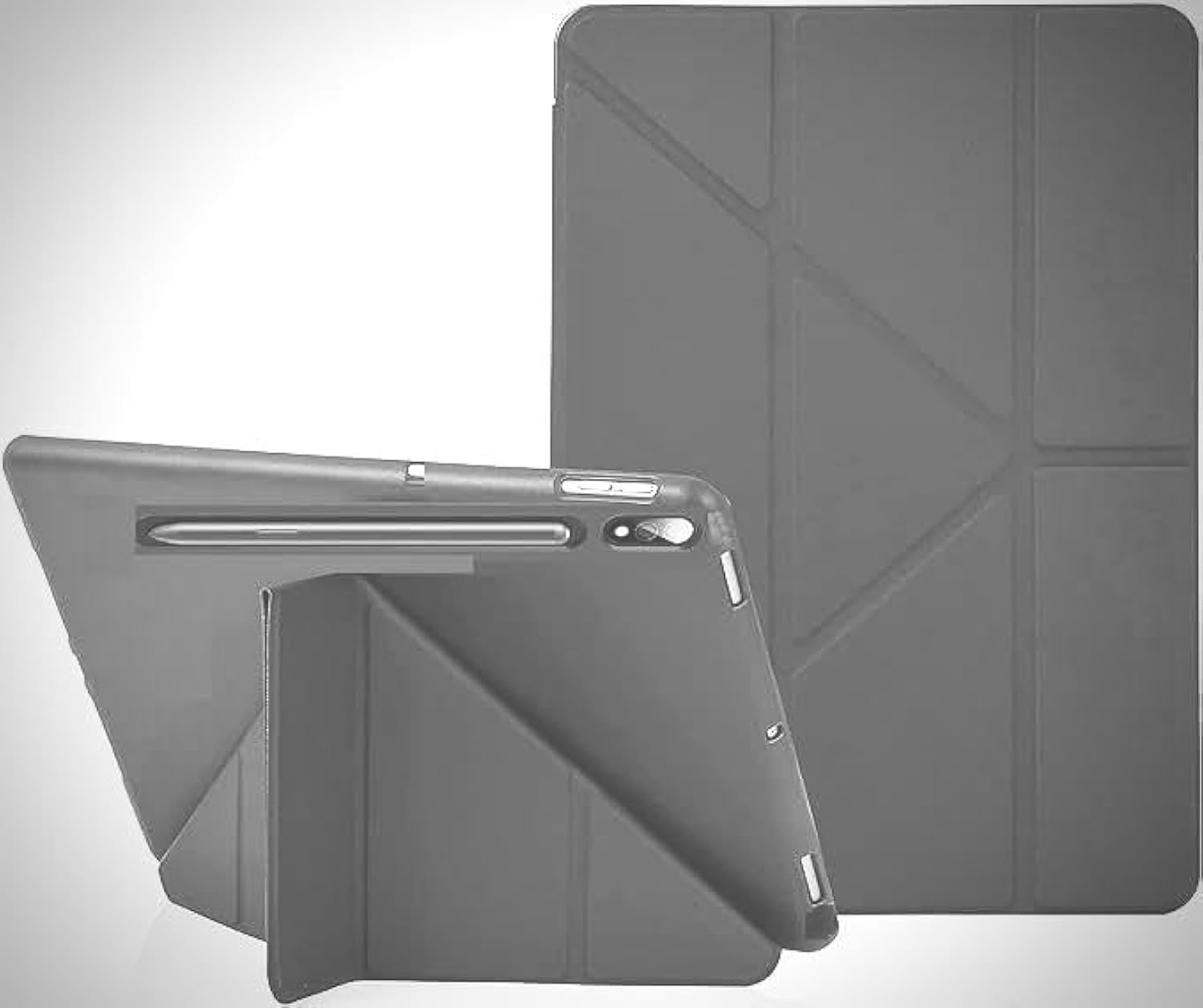 Smart Case For Samsung Galaxy Tab S8 Plus 2022 & S7 Plus (2020) 12.4 inch, Flip Cover Soft PU Leather Case With Auto Sleep/Wake For Samsung Galaxy Tab S8 Plus (Gray)