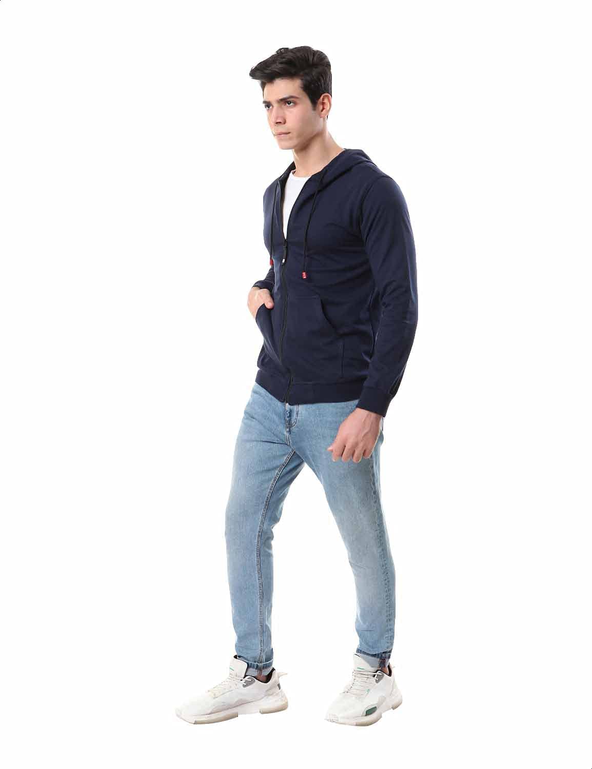 Andora Ribbed Trims Zip-up Jacket For Men,Soft and durable fabric for comfort and longevity.