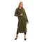 Jamila Women long sleeves soft satin buttoned shirt dress