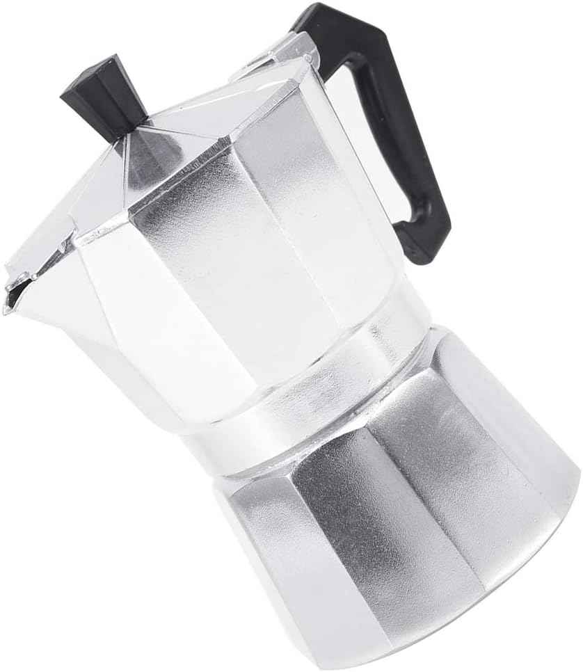 Stovetop Espresso Maker Moka Pot Italian Espresso Greca Coffee Maker 2 Cup 100ml Aluminum Stove Top Coffee Home Office Use Gift for Friends for Italian Espresso Cappuccino Latte Silver