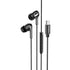 Hoco M91 - Shelly Wired Type-C Earphones With Microphone (Length: 1.2m, Plug: Type-C), Compatible with Hawei, Xiaomi, OnePlus - Ceramic Black