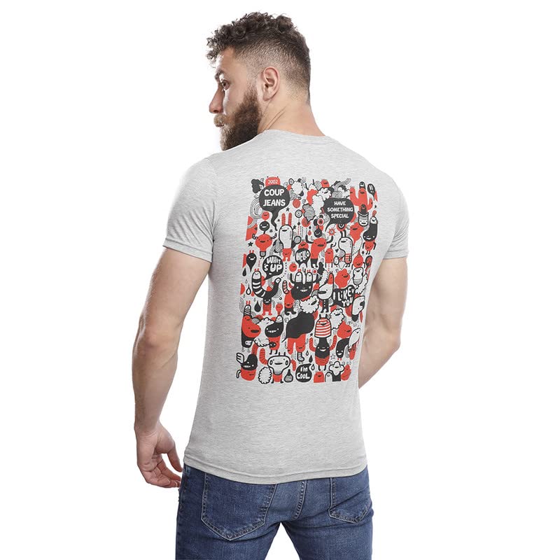 Coup Men'S Slim Fit Graphic Print T-Shirt With Short Sleeves