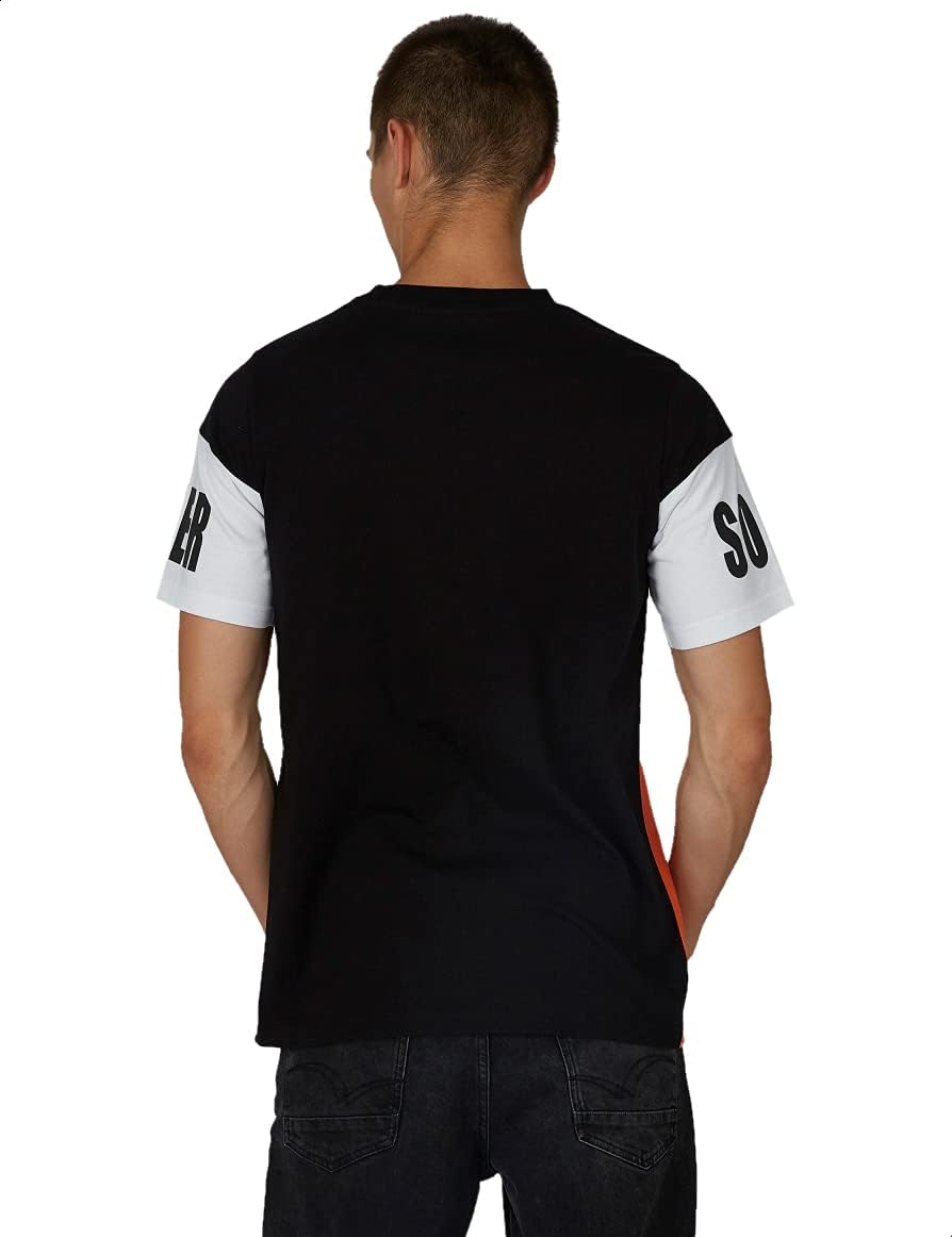 Splash Cotton Letter Print Regular-Fit T-shirt for Men