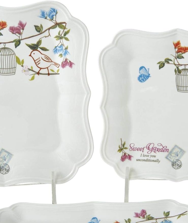 طقم عشاء مربع الشكل للافطار - 42 قطعة