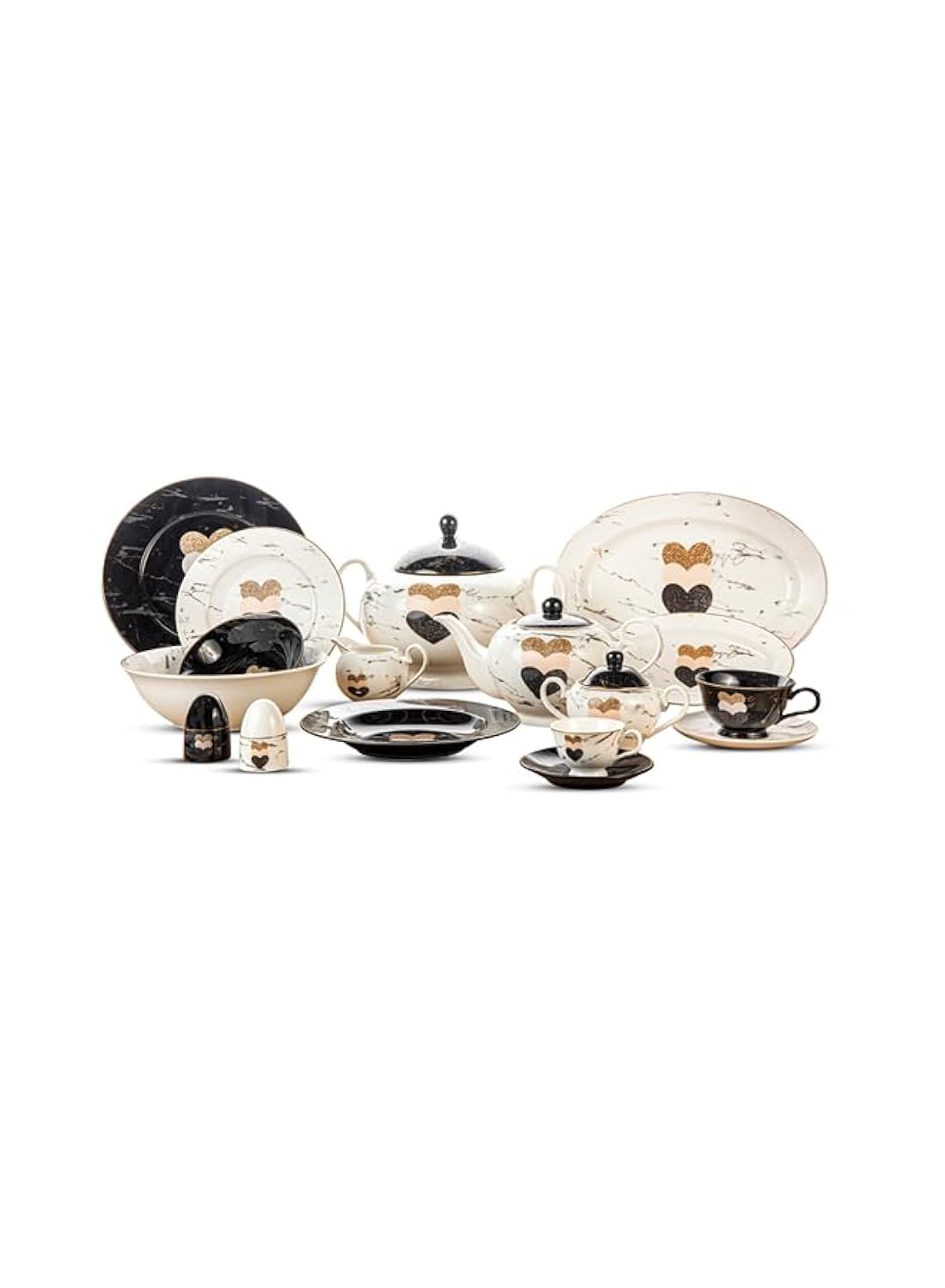 Lotus Porcelain Dinner Set, 60 pieces Made from high-quality porcelain for strength and elegance - Safqqa