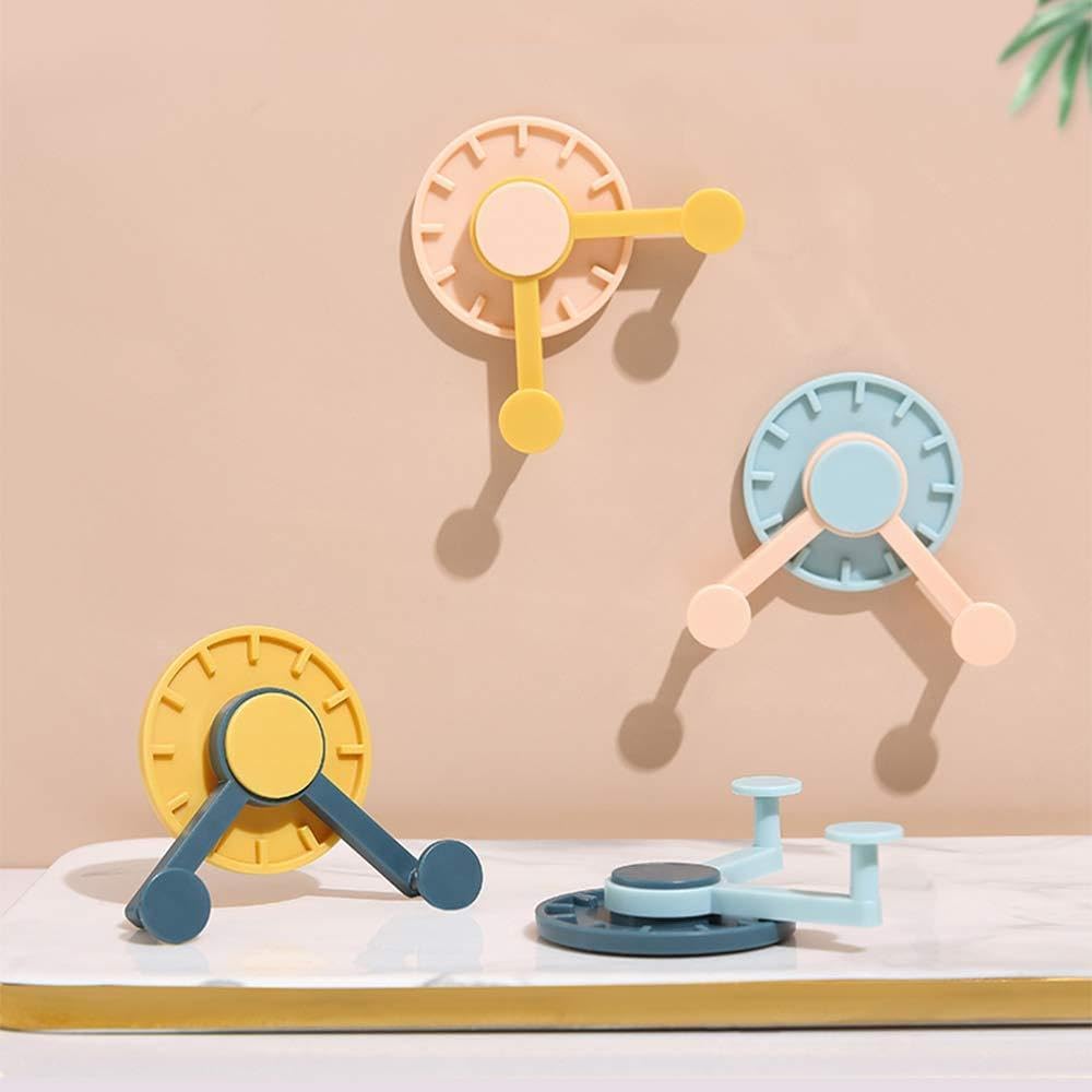 Residue Free Wall Hooks with Tailgate Holder - Clock Inspired Design - Set of 4 - Assorted Color Options (7.3 x 5 cm), Now at PRIME SHOP - Safqqa