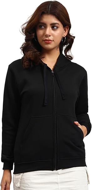 Styleville.in Women Sweatshirt Black Comfortable Casual Wear – Safqqa Egypt