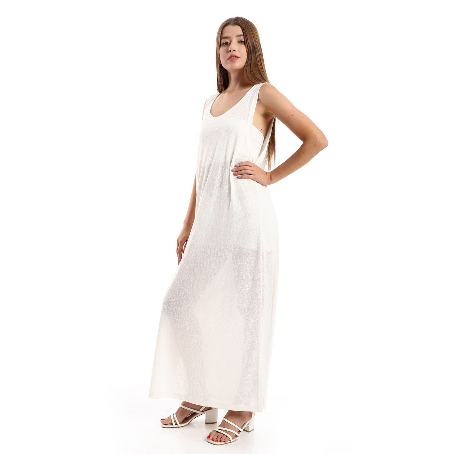JAMILA Women Round Collar Cover UP With Side Slits OUTERWEAR