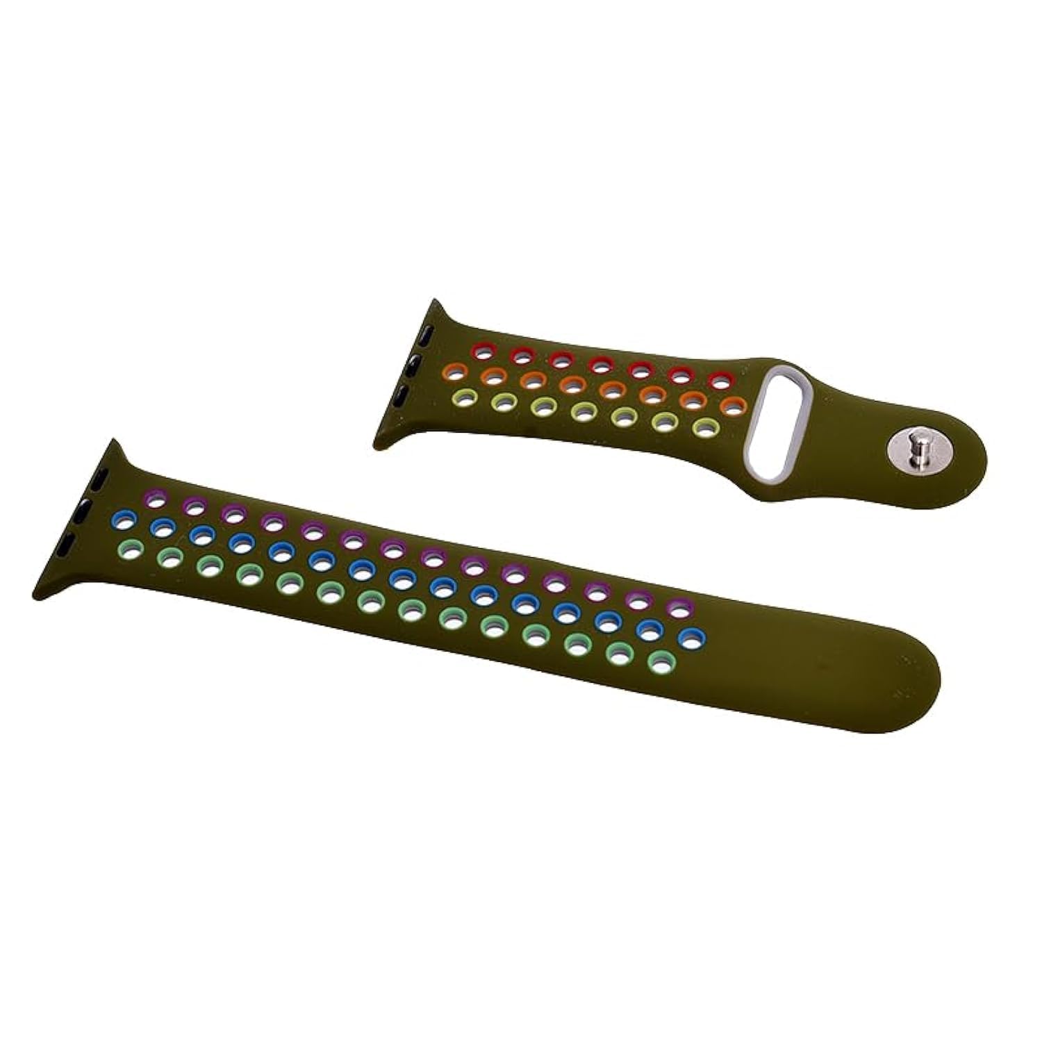 Generic Silicone Adjustable And Expandable Watch Strap With Holes Design For Unisex Compatible With Smart Watches 42/44L - Multi Color