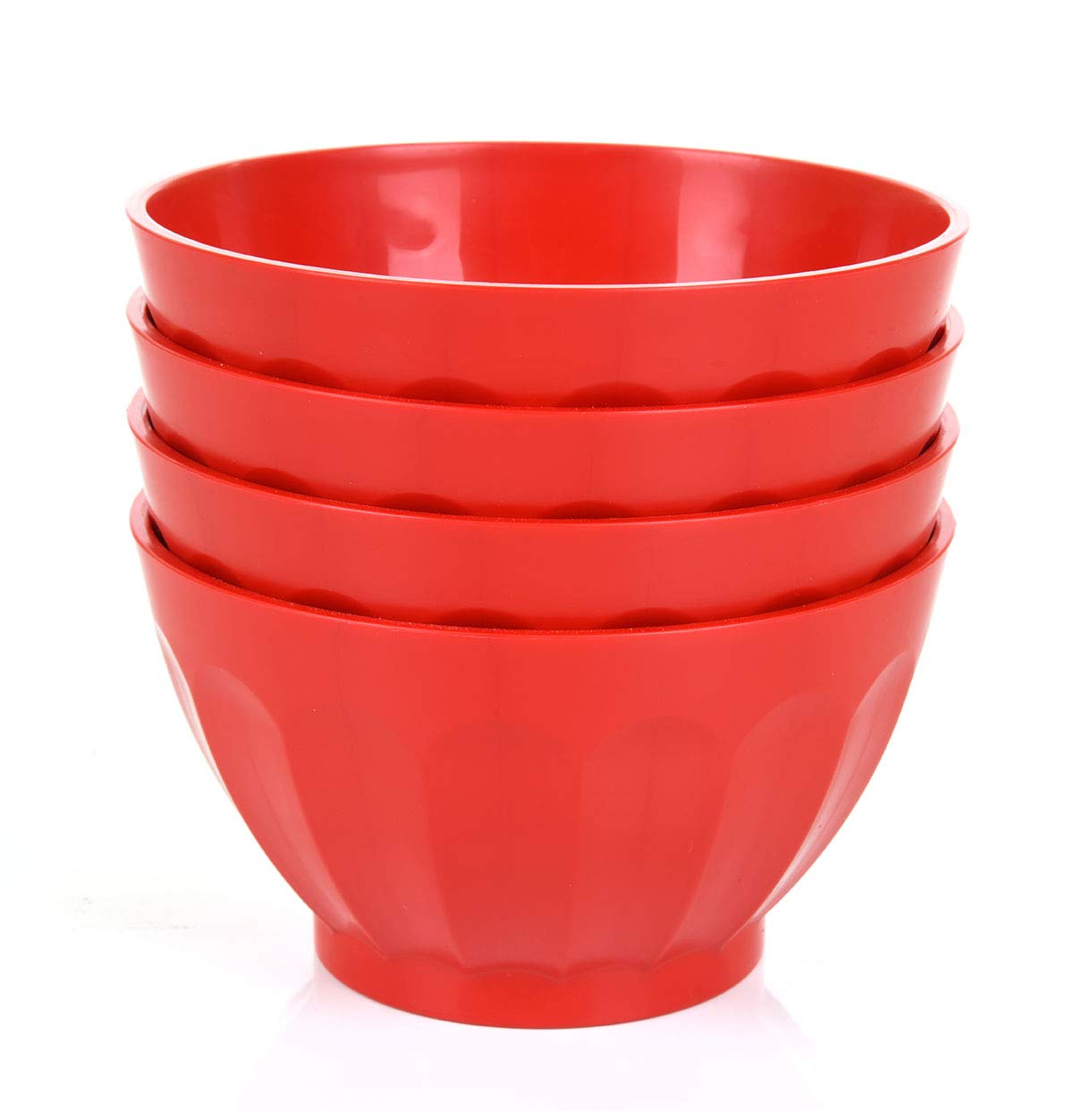 وعاء 1.8 لتر غير قابل للكسر (أحمر - 4 طقم)