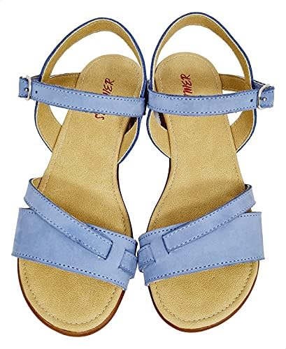 Summer Slingback Velcro Closure Flat Sandals for Girls - Safqqa Egypt