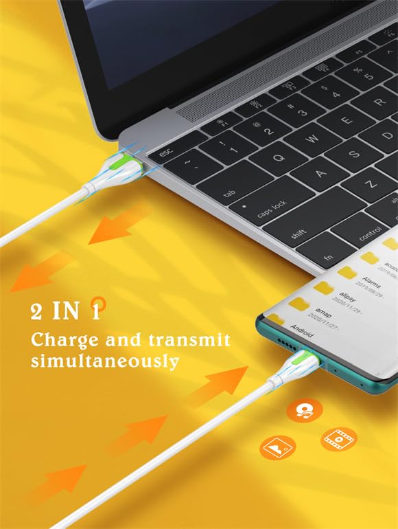 كابل LDNIO LS571 Lightning لشحن سريع بقوة 2.1A ونقل البيانات، مصمم لأجهزة Apple.