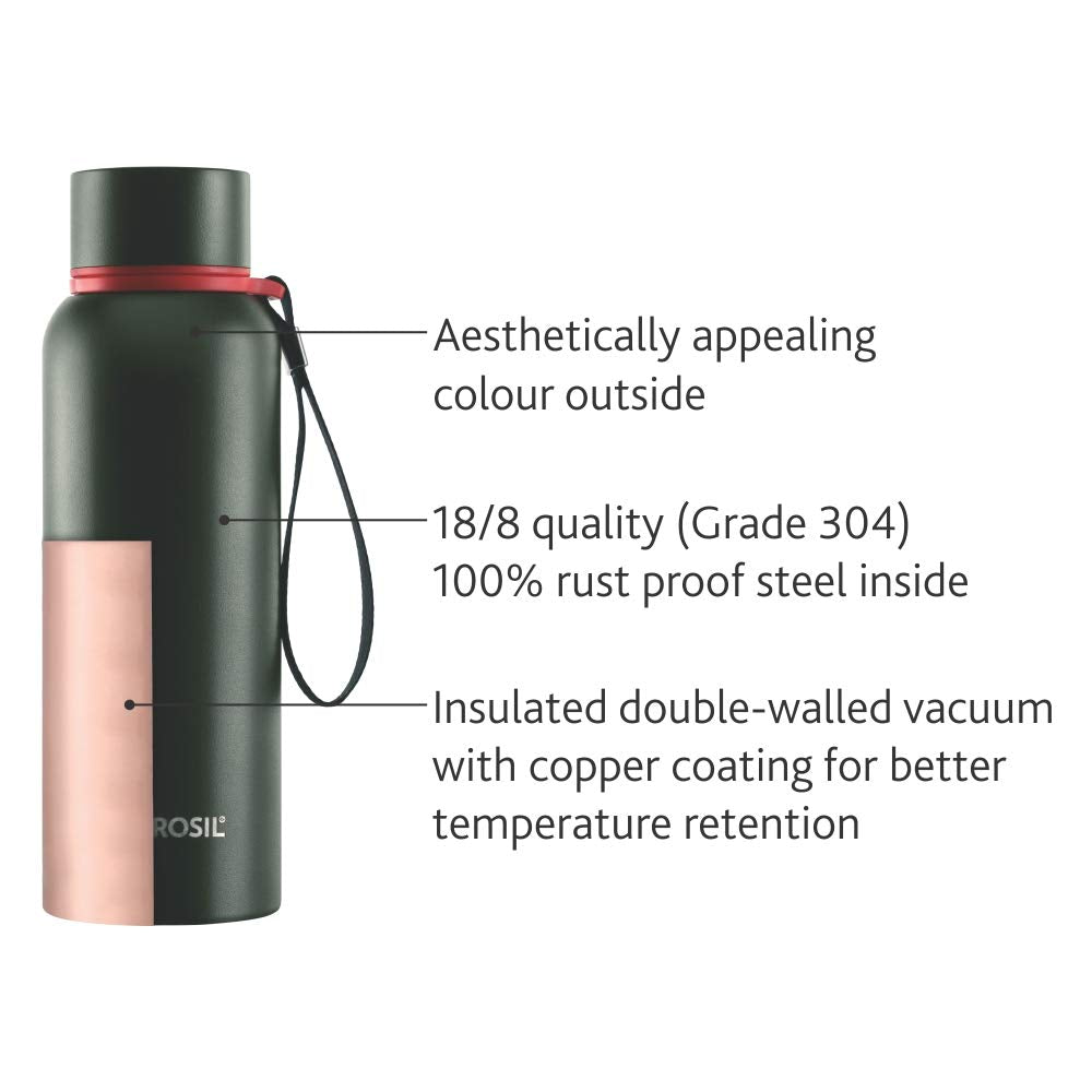 Borosil Hydra Trek 850ml Vacuum Insulated Flask – Stainless Steel