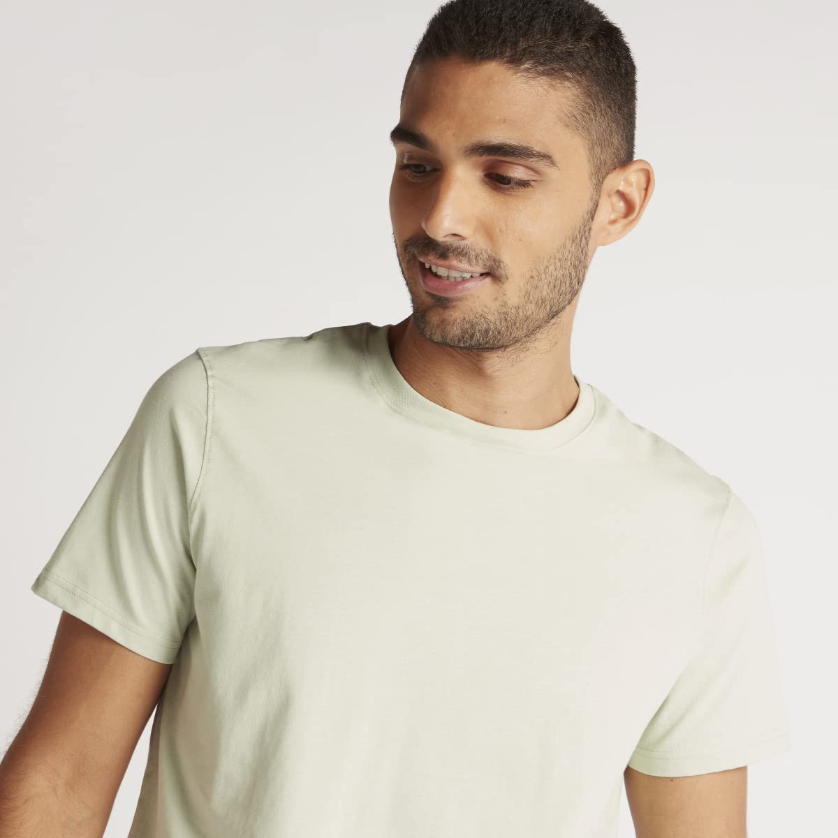 Solid T-shirt with Crew Neck and Short Sleeves - Safqqa Egypt