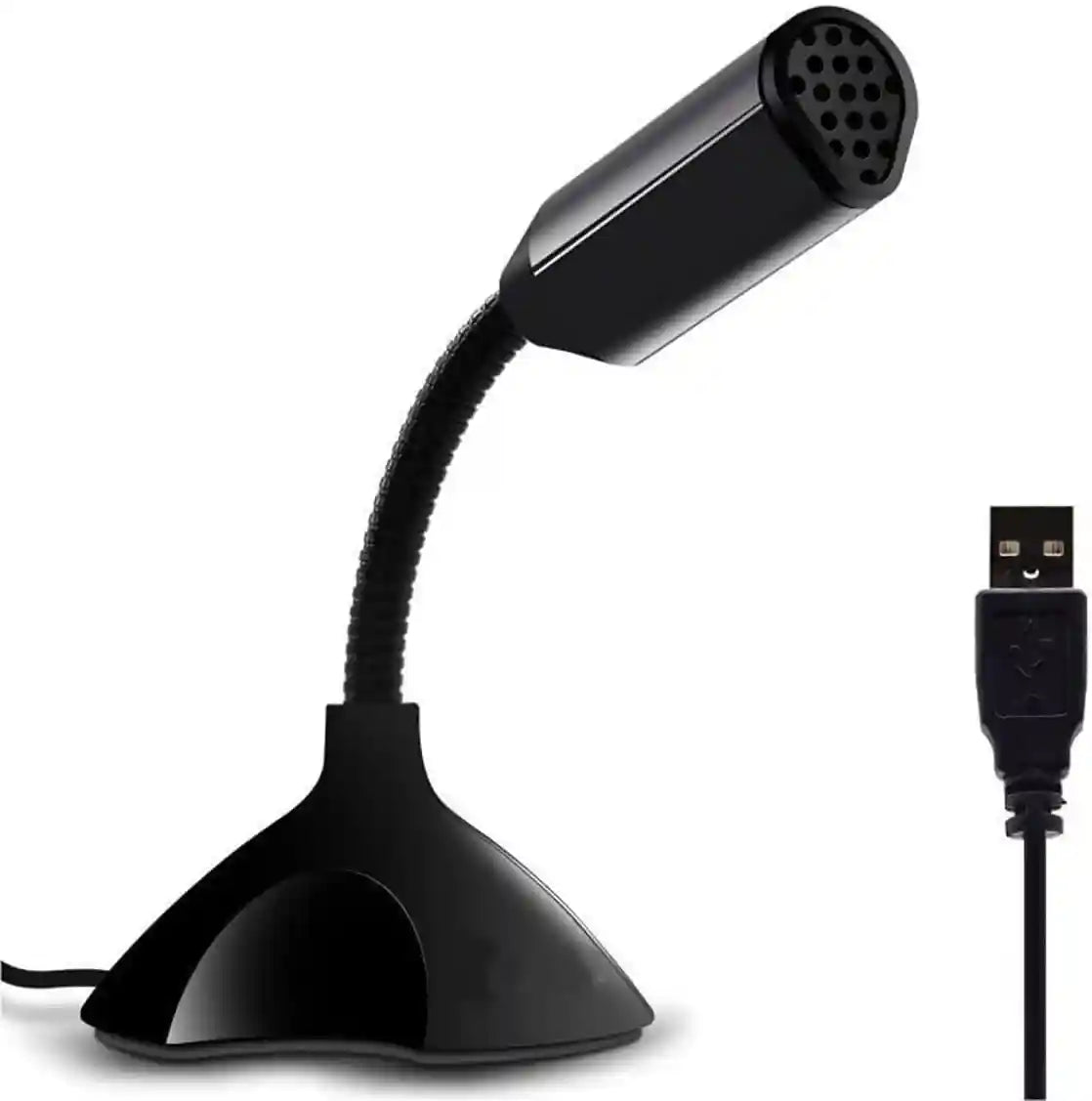 Keendex kx 2764 360 adjustable usb desktop microphone that supports voice chatting and recording - black - Safqqa Egypt