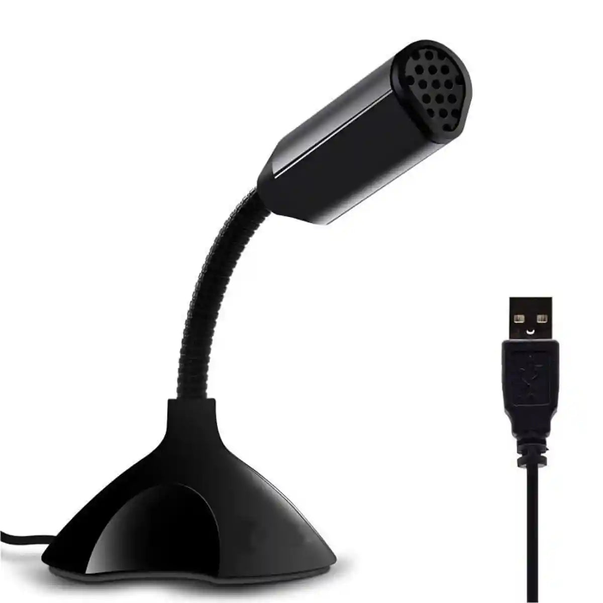 Keendex kx 2764 360 adjustable usb desktop microphone that supports voice chatting and recording - black - Safqqa Egypt