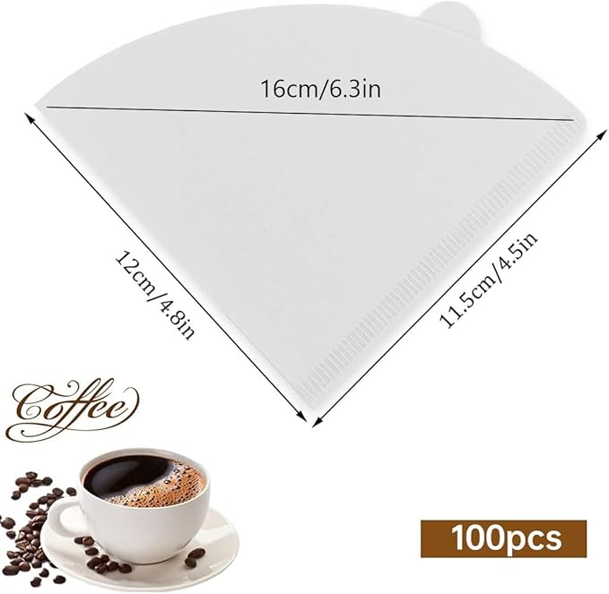 ECVV V60 Coffee Paper Filters 100 Count 2–4 Cups Unbleached – Safqqa Egypt