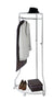WENKO Coat Rack Freestanding, Clothes Hanger Stand for Entryway, Coat Rack with Shoe Storage, Adjustable Corner Coat Rack, White/Chrome, Holds up to 110lbs, 27.6 x 44-65.4 x 21.7 in