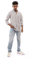 Ravin Long Sleeves Striped Brown & White Buttoned Shirt For Men,Comfortable fit suitable for daily wear.