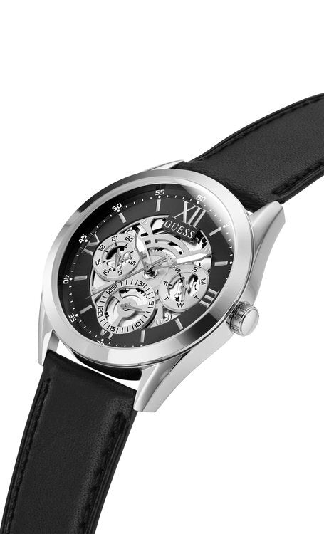 Guess Men’s Black & Silver Tone Multi-Function Watch