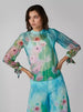 Floral Printed Top with High Neck and Long Sleeves - Safqqa Egypt