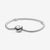 PANDORA Moments Heart Clasp S925 Silver Snake Chain Charm Bracelet