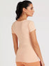 Solid V-neck T-shirt with Cap Sleeves - Safqqa Egypt