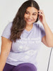 Graphic Print Round Neck T-shirt with Short Sleeves - Safqqa Egypt