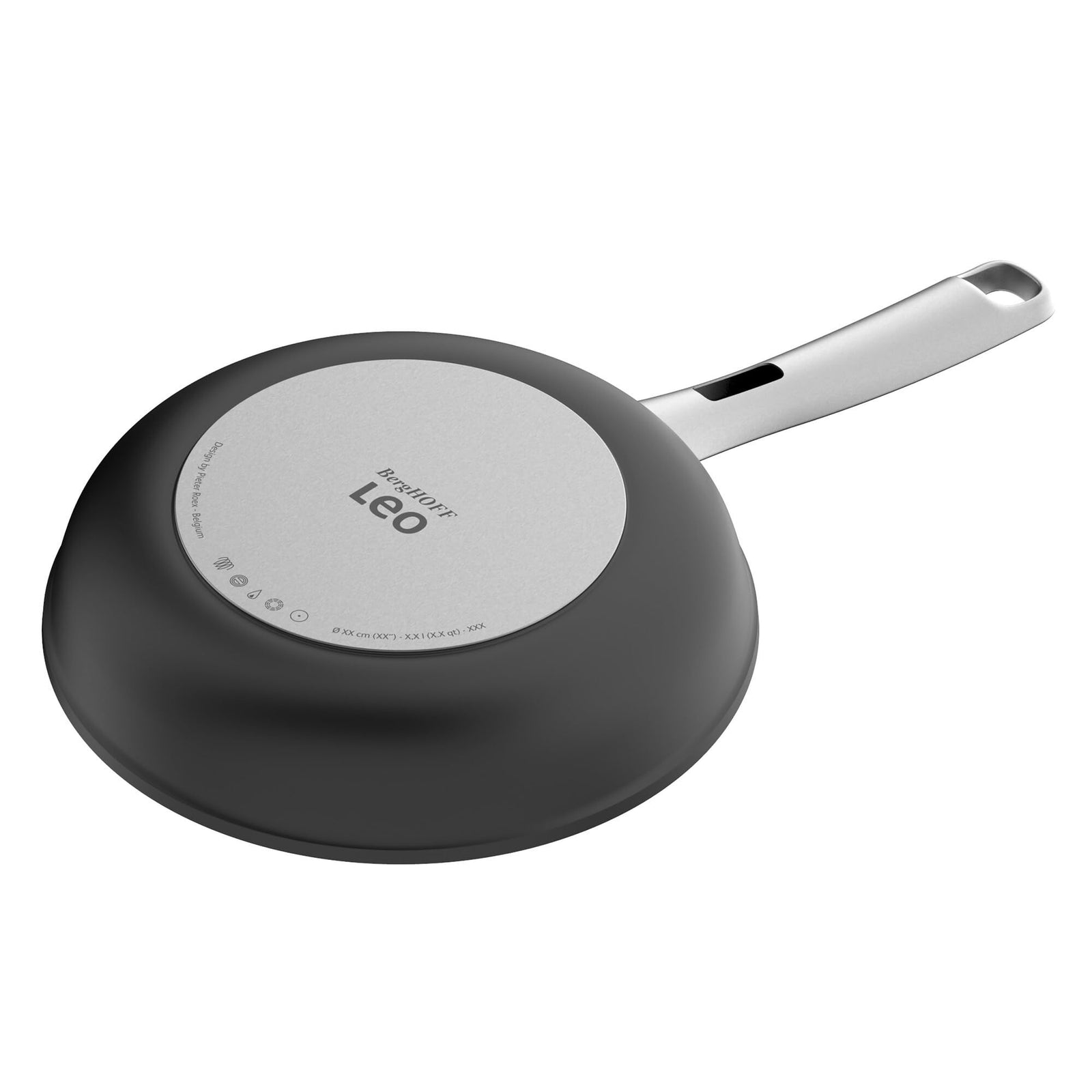 Leo Phantom Ceramic Non-Stick Frying Pan 31.75 cm with Detachable Handle, Recycled Cast Aluminum and Non-Toxic Cera Green Coating by BergHOFF