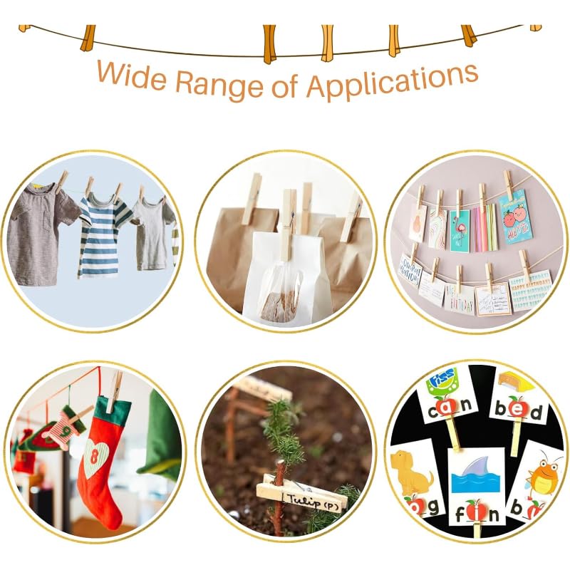 Elyassin 20-Piece Wooden Clip Set – Multi-Purpose