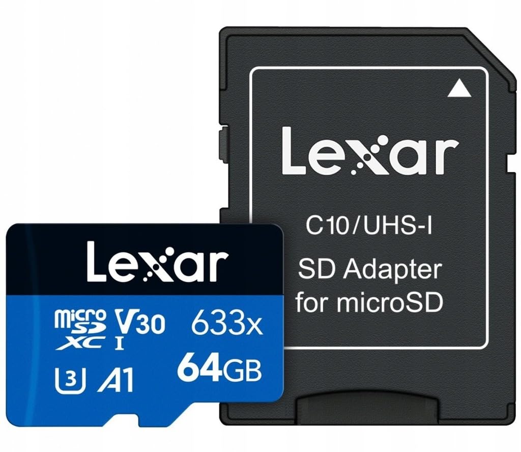 بطاقة ذاكرة MicroSD من ليكسار بسعة 64 جيجابايت UHS-I عالية الاداء 633x U3، بسعرة 100 ميجابايت في الثانية