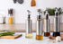 Baskety 500ml Glass Oil Dispenser with Stainless Steel Lid Leakproof Clear
