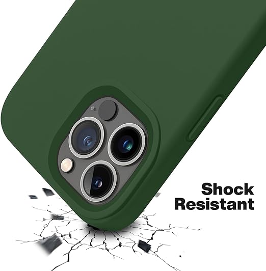 Cordking Designed for iPhone 13 Pro Max Case, Silicone Ultra Slim Shockproof Protective Phone Case with [Soft Anti-Scratch Microfiber Lining], 6.7 inch, Fluorescent Green