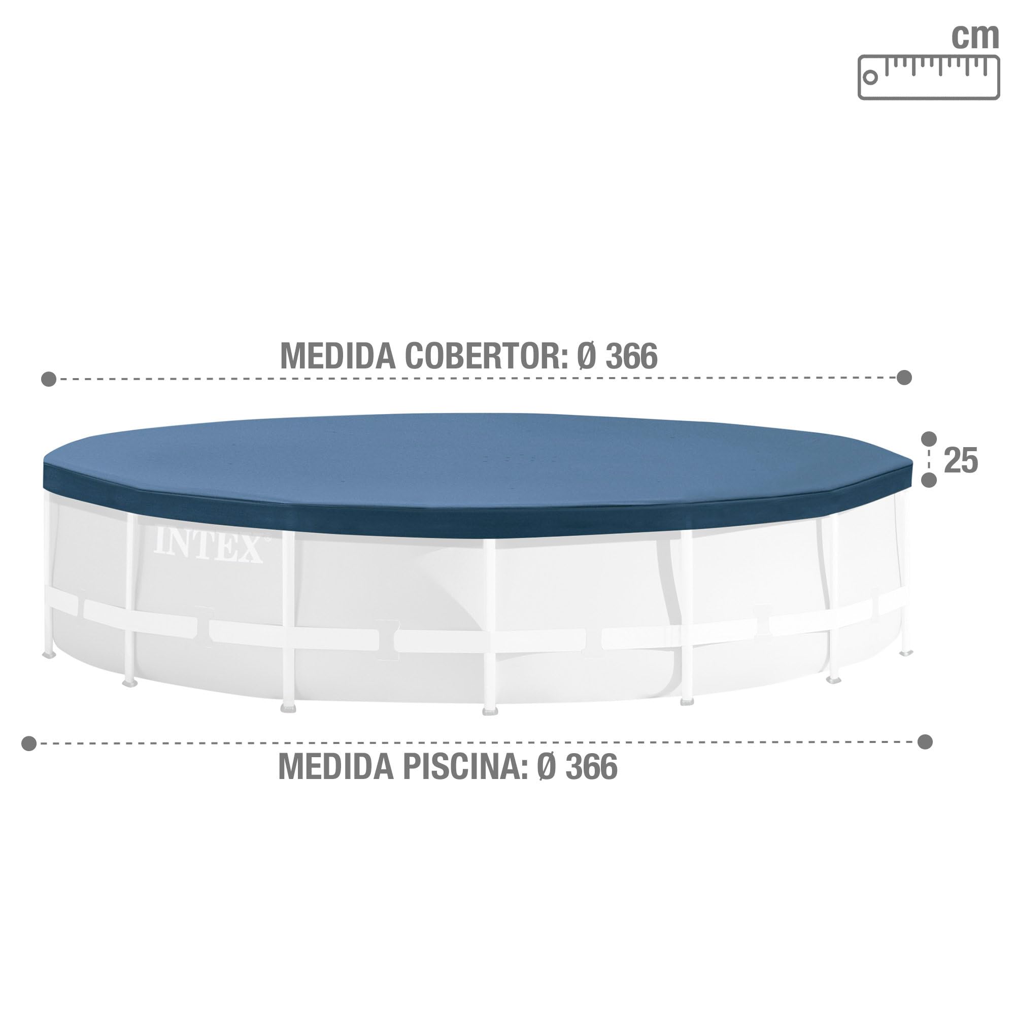 غطاء إنتيكس لحماية البركة مصمم لبرك الإطار 12 قدم من الأوراق، الأوساخ، والظروف الجوية القاسية. مصنوع من مادة متينة مقاومة للطقس، يحافظ على نظافة البركة وسلامتها عند عدم الاستخدام.