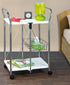 WENKO 3 Tier, Rolling Organizer, Storage Wheels, Metal cart, White