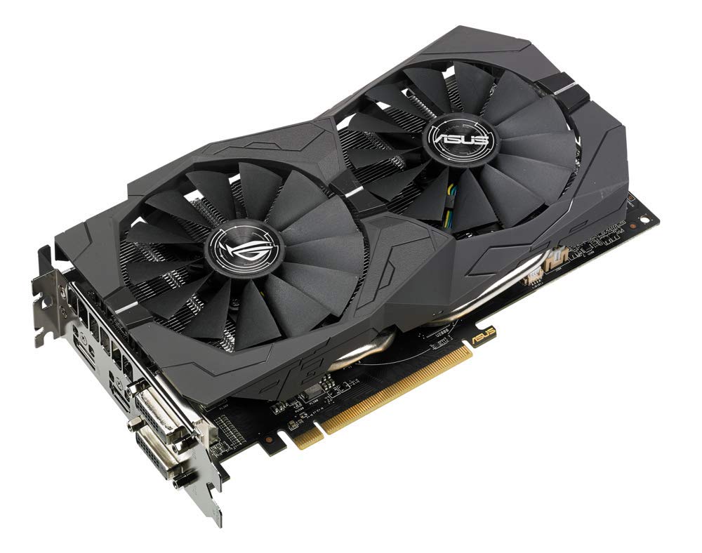 بطاقة رسومات ASUS AMD ROG-STRIX-RX570-O4G-GAMING 4 جيجابايت GDDR5 256-بت ذاكرة DVI/DP/HDMI PCI Express 3 - أسود