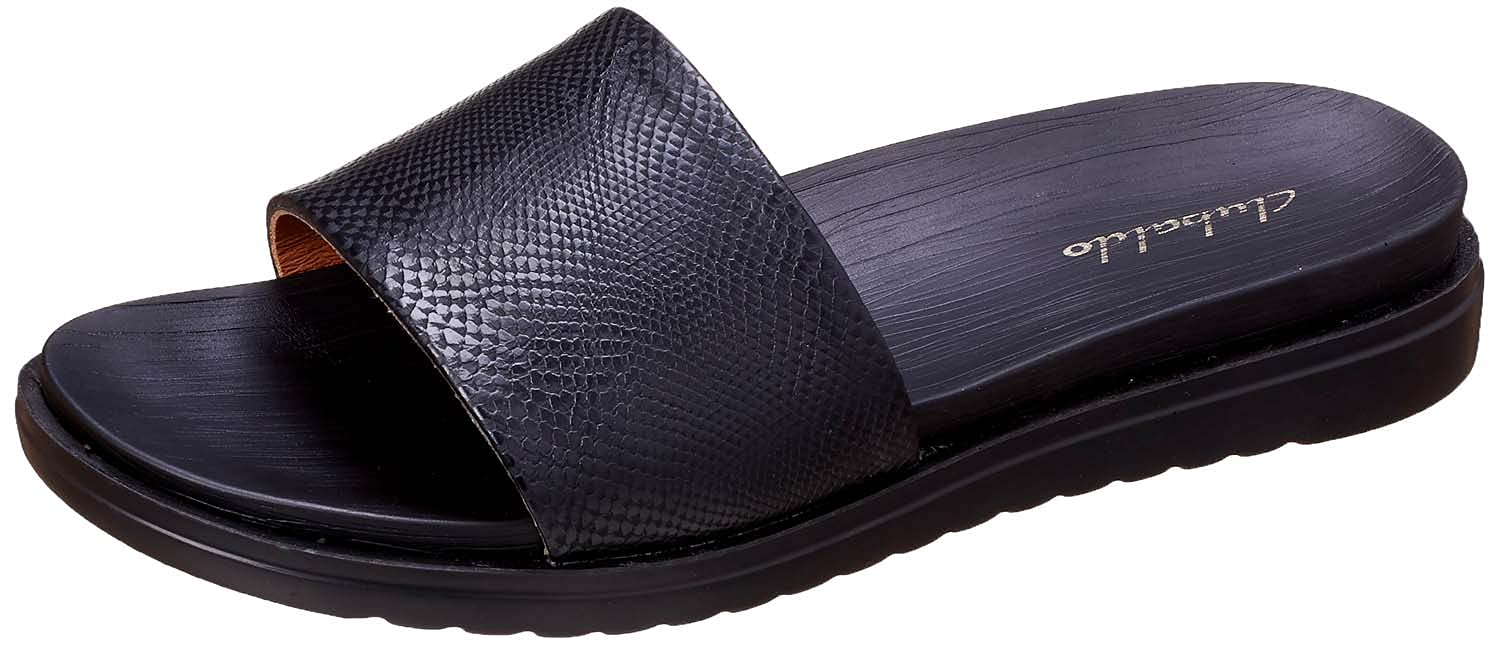 Club Aldo Snakeskin Embossed Faux Leather Round-Toe Slide Slippers For Women