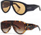 OSAGAMA Women Oversized Aviator Sunglasses Brown Retro Style