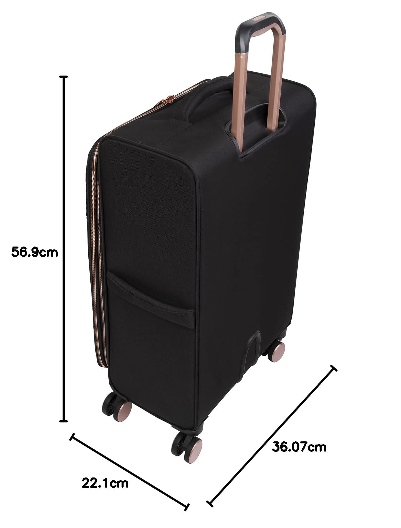 حقيبة سفر بعجلات من إت لاغج Divinity II مقاس 22 بوصة – ناعمة بثماني عجلات، لون أسود