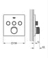 GROHE Concealed 3-way Square Bathtub Mixer