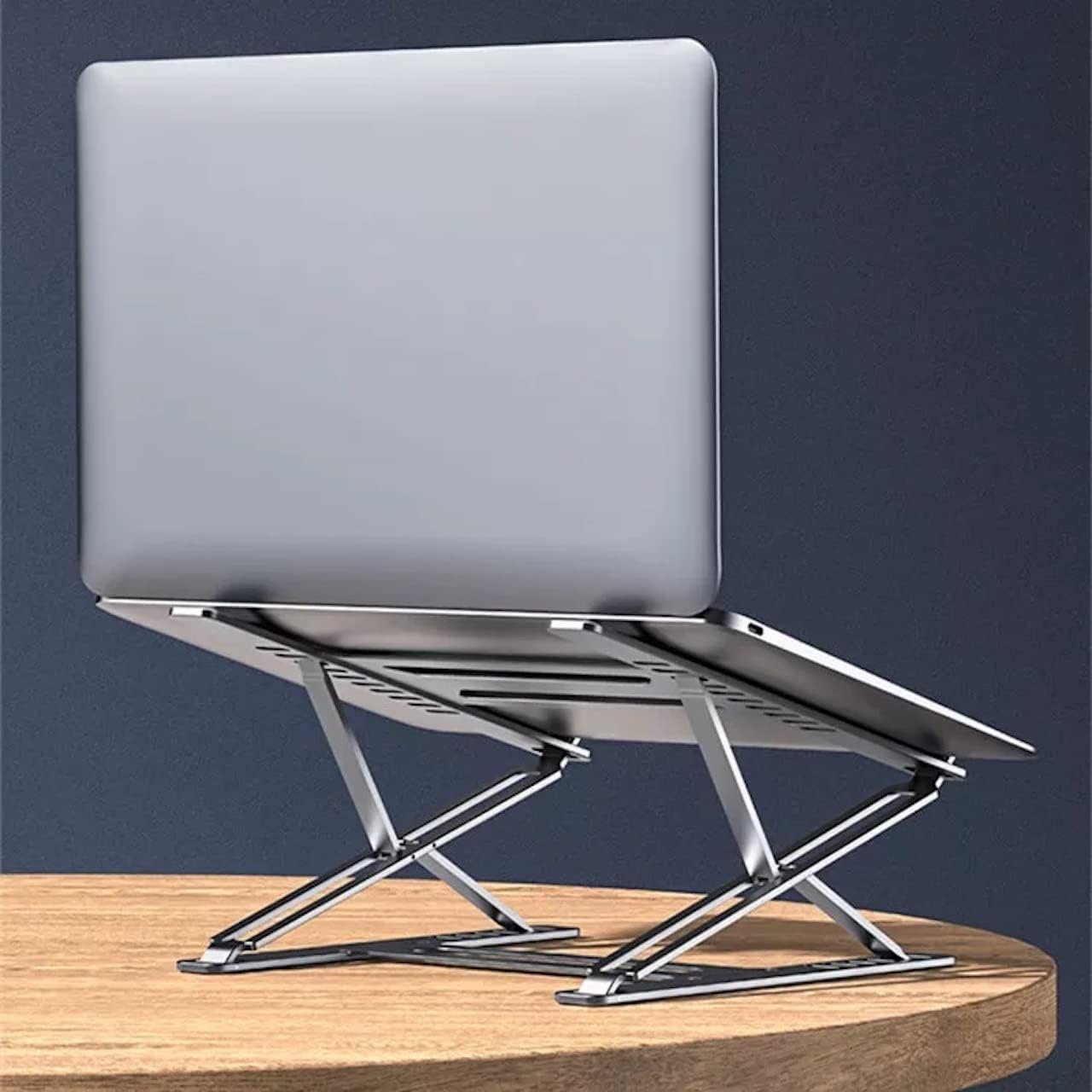 Boneruy Double-Layer Foldable Laptop Stand, Compatible with Laptops up to 17.3 inches - Silver