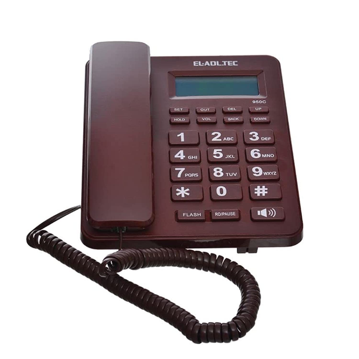 El-adl-tec 950c landline phone corded telephone - dark red