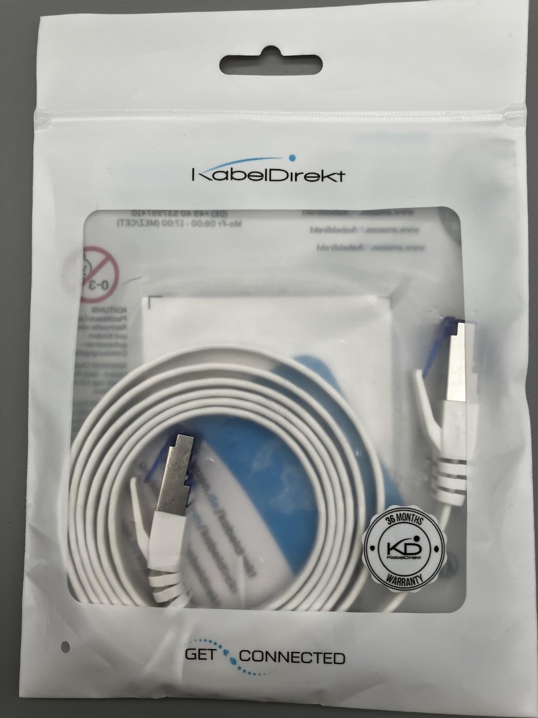 KabelDirekt â€“ 1.5m â€“ Flat Ethernet/LAN/network cable (Cat 7, 10Gbps, RJ45 connector, highly flexible, suitable for permanent installation, for maximum optical fibre speeds, white)