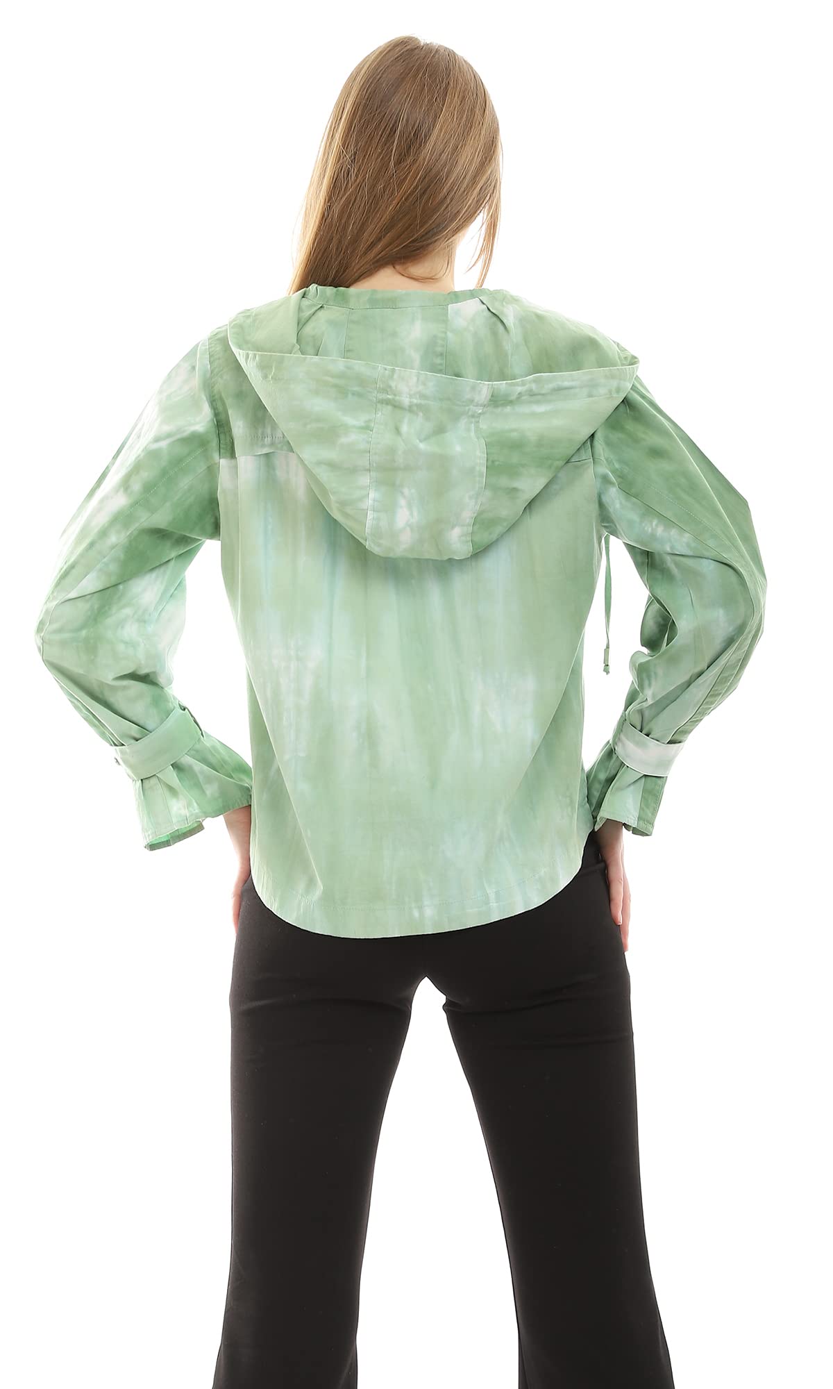 Ravin womens Ravin Double Closure Tie Dye Lightweight Light Green Hooded Jacket