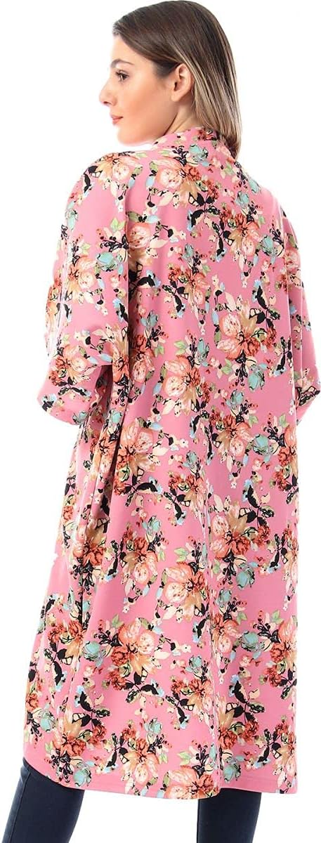 Jamila Women Cotton Floral Patterned Knee Length Kimono