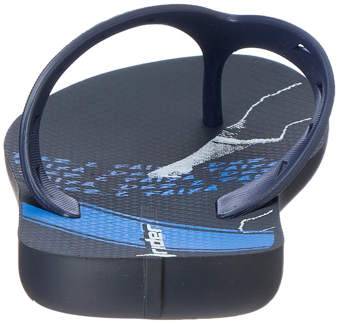 Rider Rubber Flip-Flop with Soft Padding - Black/Blue/White